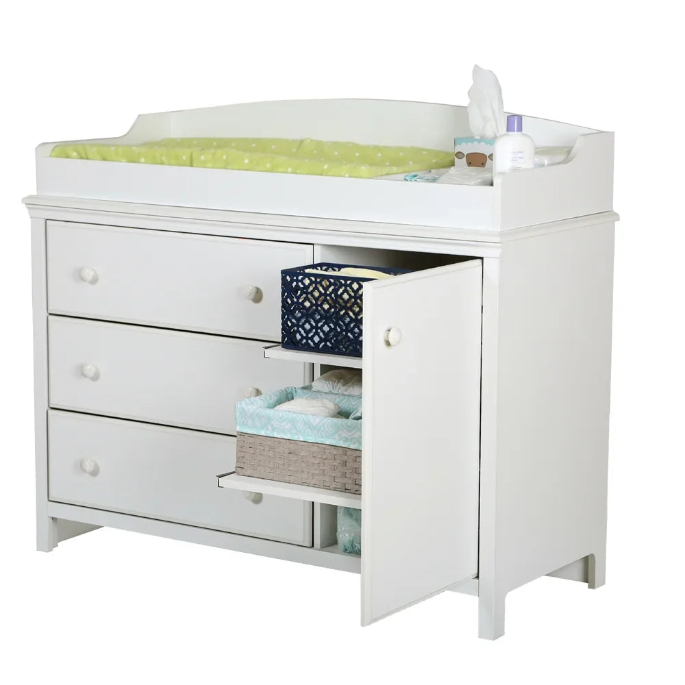 South Shore Furniture South Shore Cotton Candy Changing Table with Removable Changing Station, Pure White