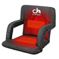 Chaheati 7 V Heated Folding Bleacher Seat in Black – Battery Heated Chair For Camping, Sports, And Outdoor Activities