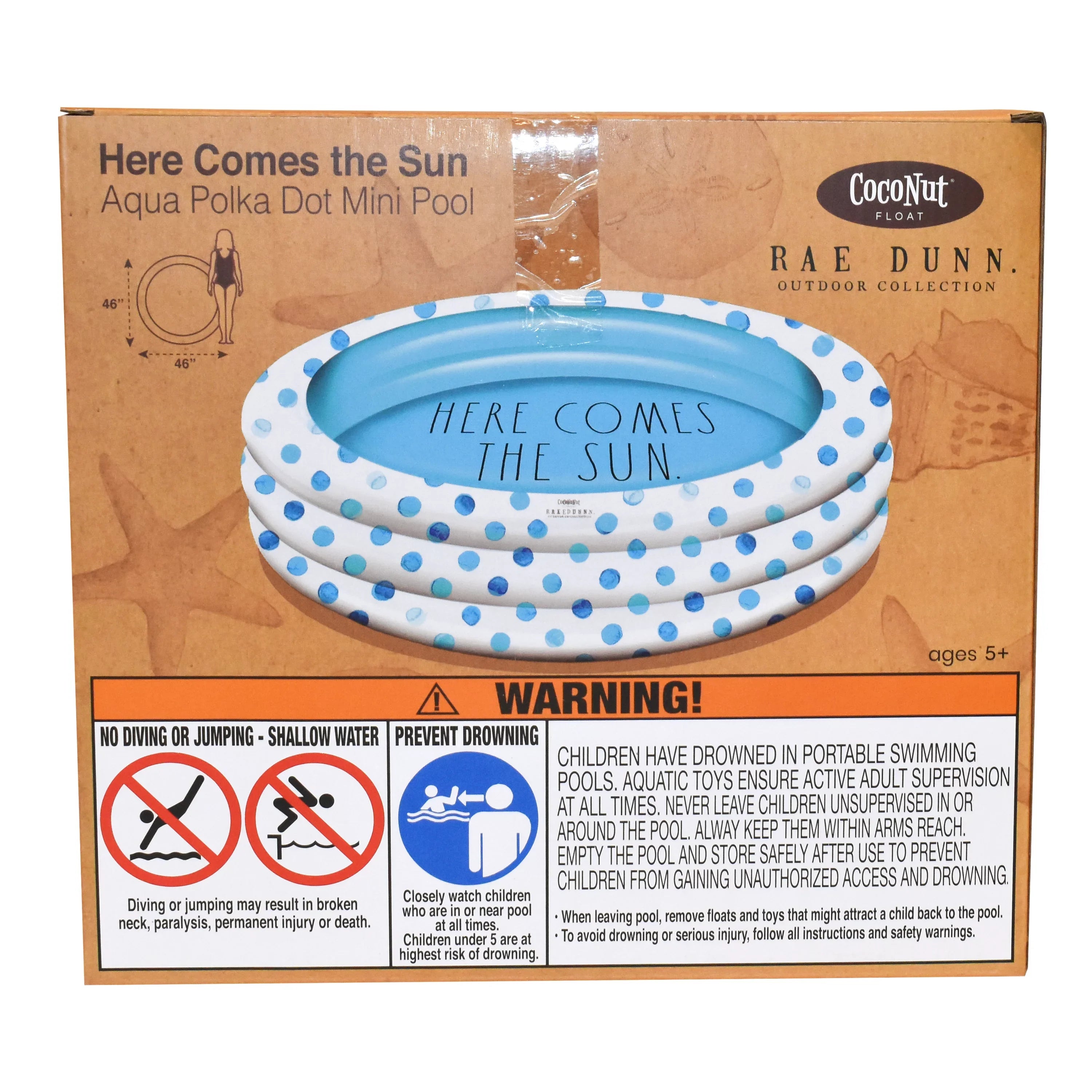 Rae Dunn Aqua Polka Dot Mini Pool by CocoNut Float - Here Comes The Sun Theme
