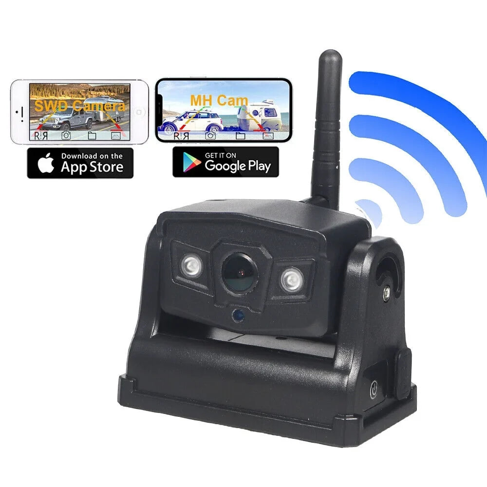 JLLOM Magnetic WiFi Wireless Camera, Backup Front/Rear View, Equipped with 9600mAh Battery