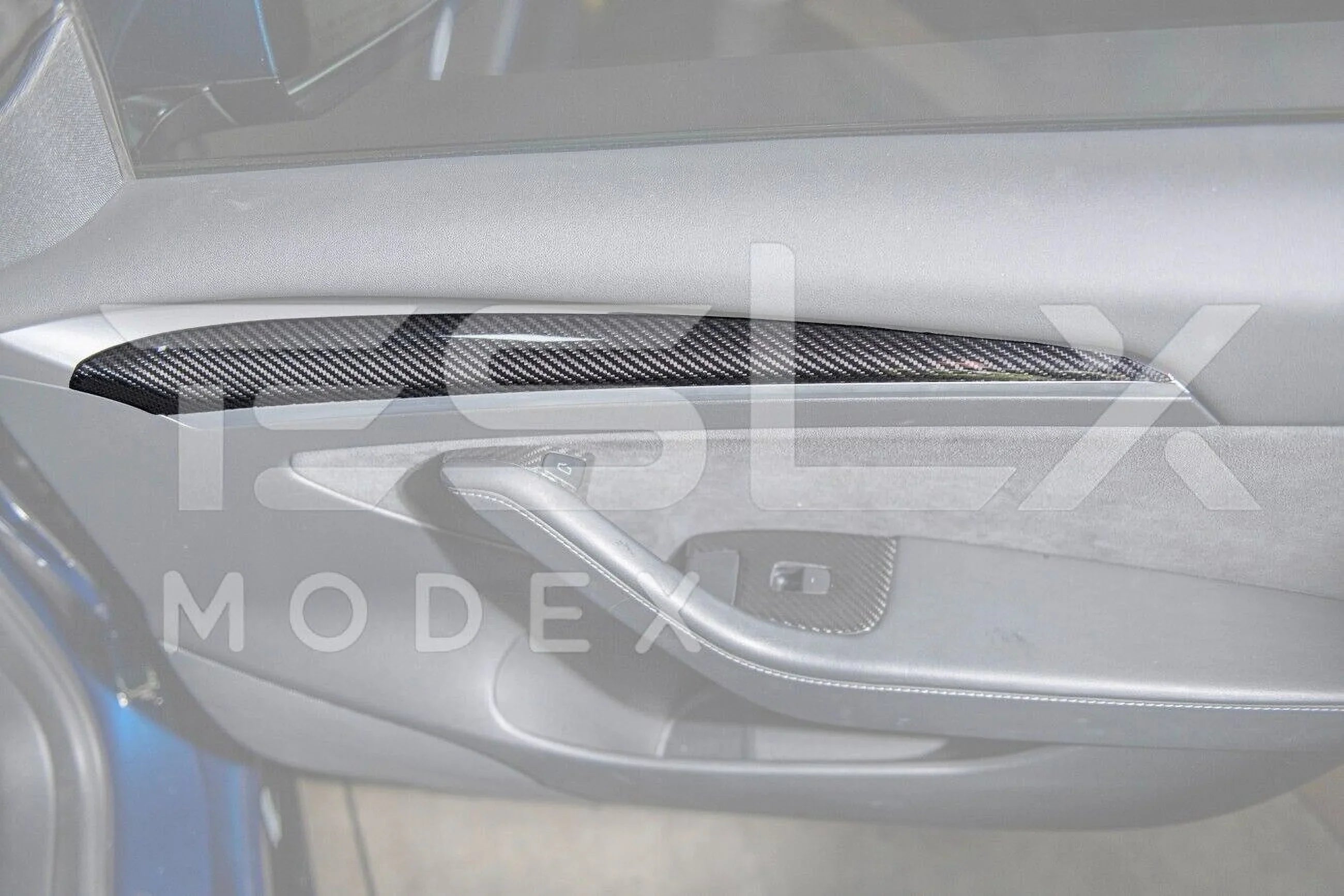 Replacement For 2020-2023 TESLA Model 3 & 2020-Up Model Y Factory Style CARBON FIBER Interior Front Door Trim Panel Protection Pair