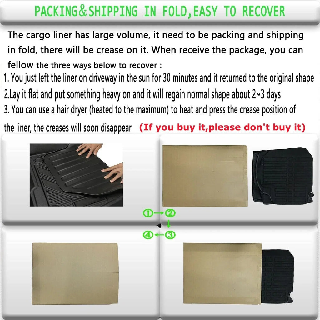 TPO Cargo Mats Liner Protection For 2018-2023 Toyota Camry All
