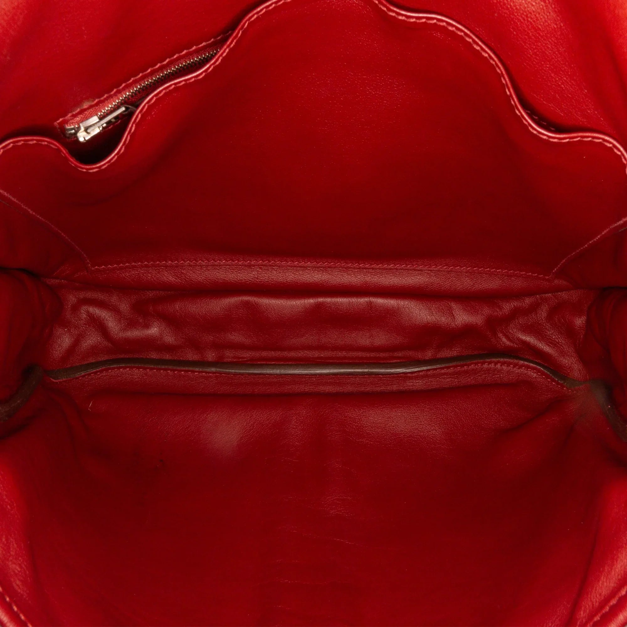 Pre-Owned Authenticated Hermès Sikkim Barda 30 Messenger Bag Calf Leather Red Crossbody Bag Unisex (Good)