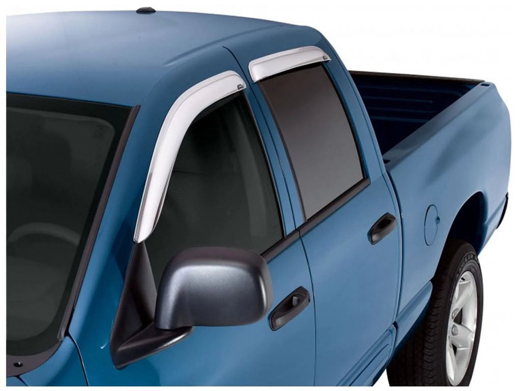 Auto Ventshade (AVS) by RealTruck Outside Mount Front Window Ventvisor 2Pc - Chrome with Select: 2017-2019 Nissan Titan Xd, 2021 Nissan Titan Sv/Sl/Platinum Reserve