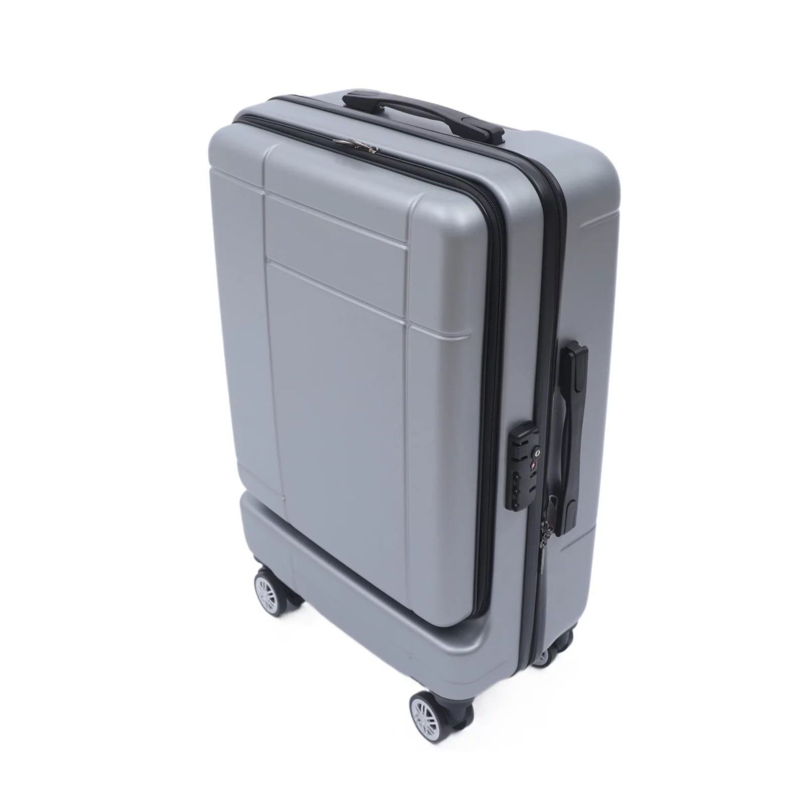 Wuzstar 24" Traveling Luggage PC+ABS Luggage Bags with TSA Lock Resilient Spinner Wheels Hardside Carry On Suitcase , Silver