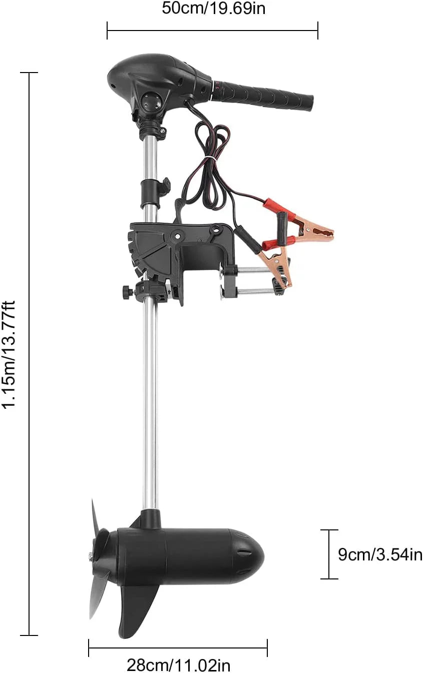 Miumaeov 12V Electric Trolling Motor Outboard Engine Fishing Vessel Motor With LED Display