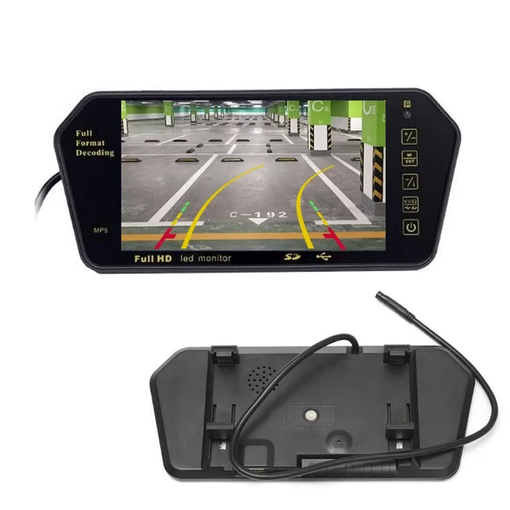 7 Inch TFT LCD Display 800*480 Parking System Rear View Camera MP5 USB/SD/FM Car Mirror Monitor Transimitter Night Vision 12-24V