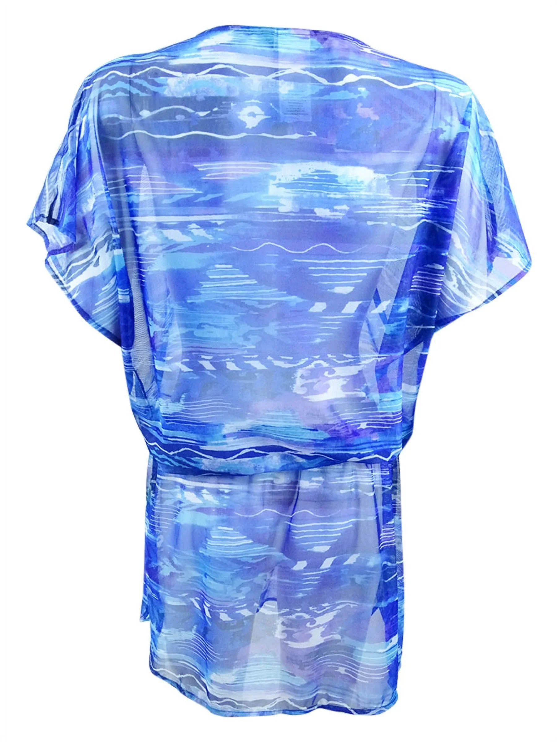 Lauren by Ralph Lauren Women's Calypso Ikat-Print Tunic Wrap (S, Blue)