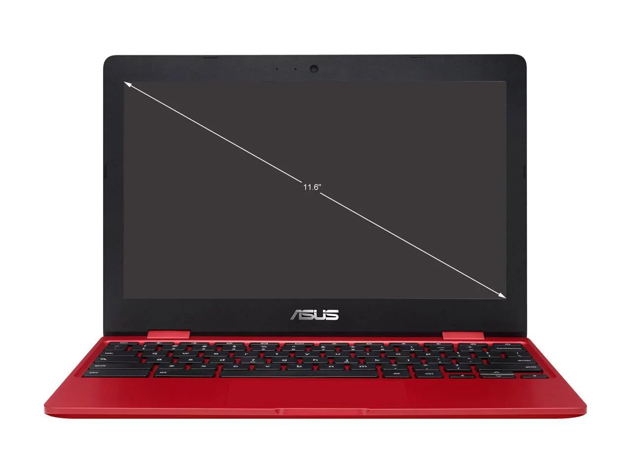 ASUS Chromebook Laptop in Red, 12, Intel Celeron, 32GB Flash Storage, 4GB RAM, C223NA-DH02-RD