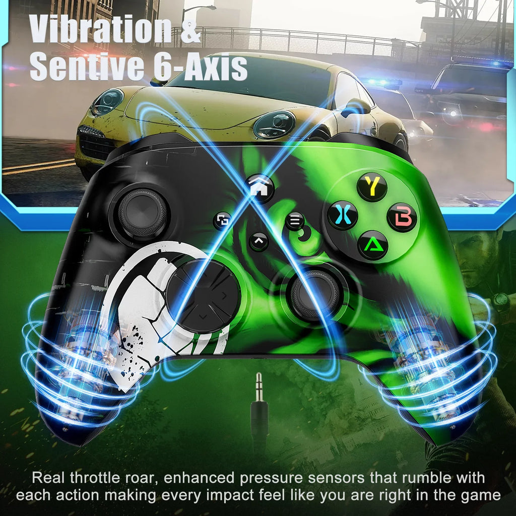 Bonadget Xbox One Wireless Controller, with Xbox one/Xbox One S/X/Xbox Series X/S/Android/iOS/PC Gamepad Remote with Wifi/Macro Function/Turbo/3.5mm Audio Jack(Need to Upgrade)
