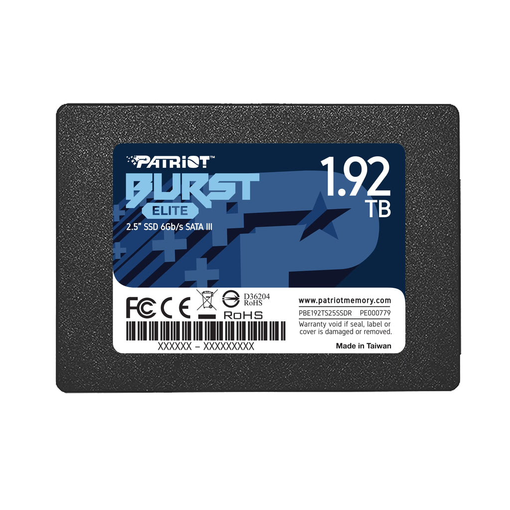 Patriot Burst Elite 1.92TB Internal SSD - SATA 3 2.5" - Solid State Drive - PBE192TS25SSDR