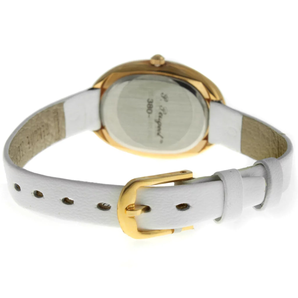 Peugeot Vintage 380-17 White Leather Oval Case Watch