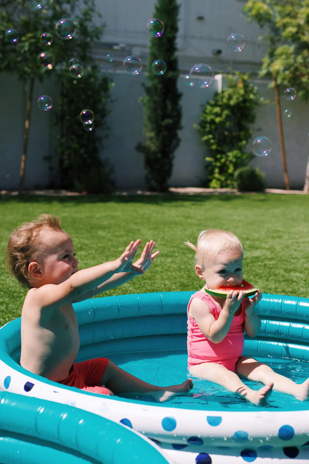 Rae Dunn Aqua Polka Dot Mini Pool by CocoNut Float - Here Comes The Sun Theme
