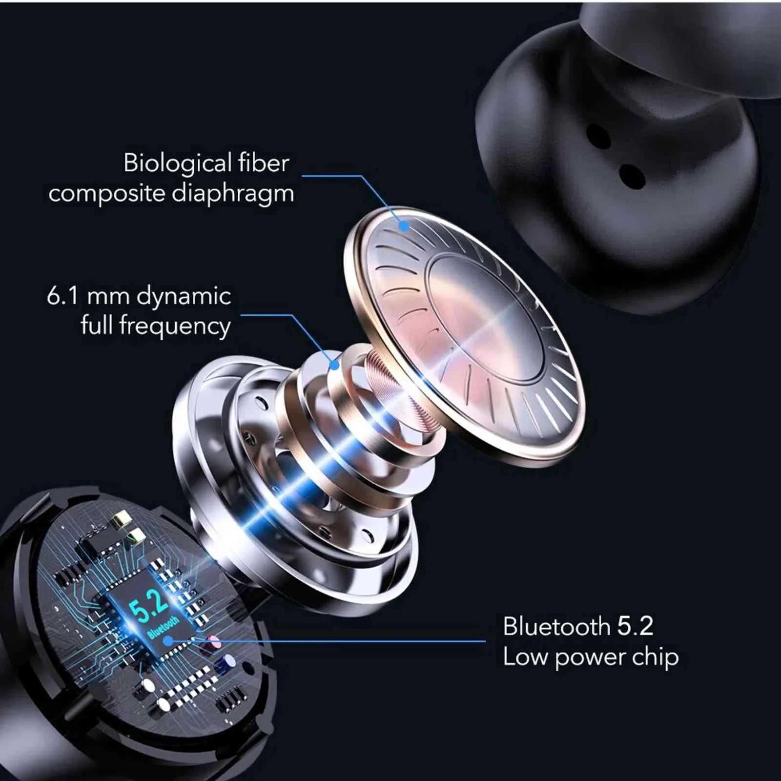 UrbanX True Wireless Bluetooth Earbuds + Charging Case, Black, Dual Connect, IPX5 Water Resistance, Bluetooth 5.2 Connection, Balanced, Bass Boost with Lenovo K5 Pro