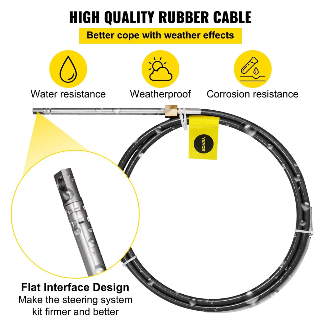 VEVOR Watercraft Steering Cable 14' Outboard Rotary Steering Kit