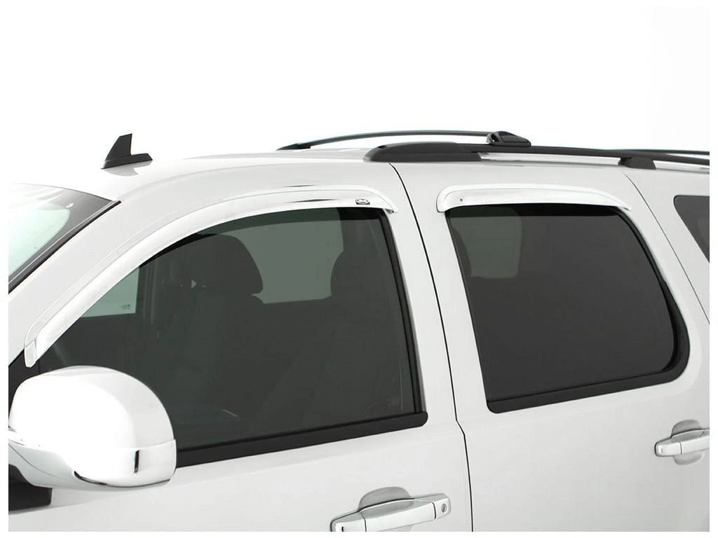 Auto Ventshade (AVS) by RealTruck Outside Mount Front Window Ventvisor 2Pc - Chrome with Select: 2017-2019 Nissan Titan Xd, 2021 Nissan Titan Sv/Sl/Platinum Reserve