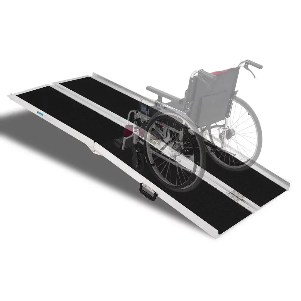 Ktaxon Portable Aluminum Non-skid Multifold Wheelchair Ramp Mobility Scooter Carrier 6FT 72" x 28"