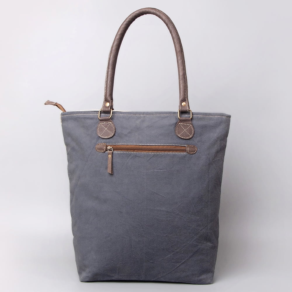 KB OHLAY KB481 TOTE Upcycled Wool Upcycled Canvas Embossed Genuine Leather women bag western handbag purse