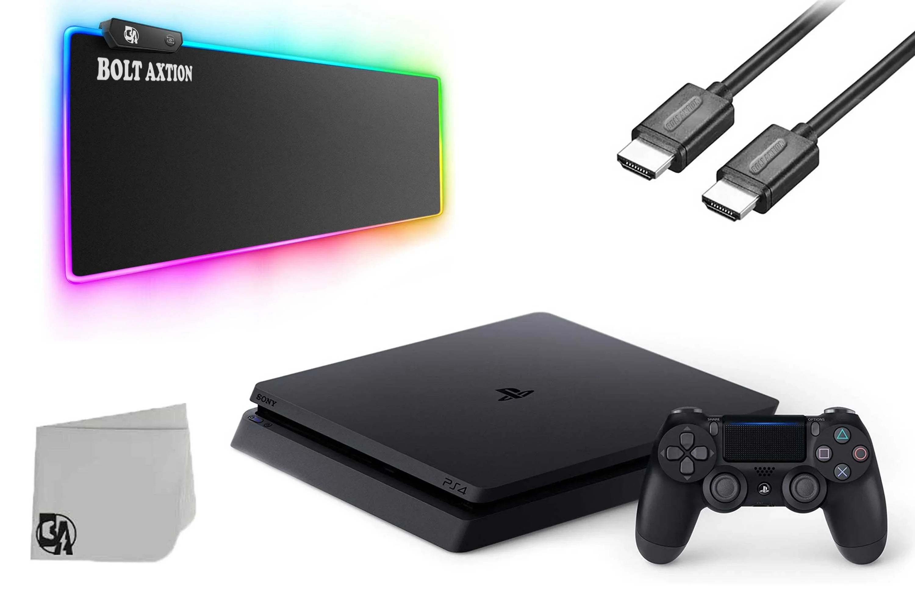 Sony 2215B PlayStation 4 Slim 1TB Gaming Console Black with Gaming Mat BOLT AXTION Bundle Like New