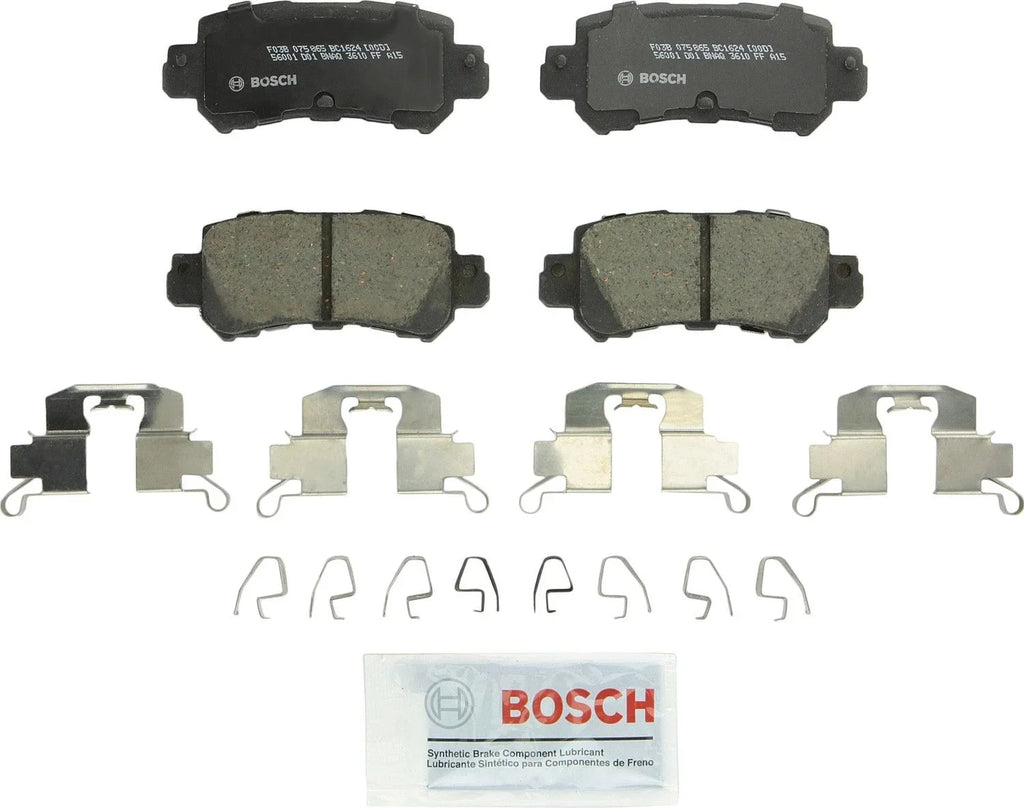 Bosch BC1624 QuietCast Premium Ceramic Disc Brake Pad Set For Mazda: 2016-2017 CX-3, 2013-2017 CX-5; Rear
