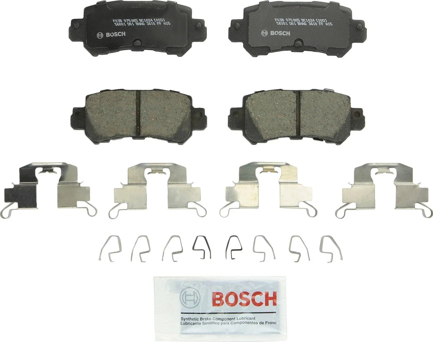 Bosch BC1624 QuietCast Premium Ceramic Disc Brake Pad Set For Mazda: 2016-2017 CX-3, 2013-2017 CX-5; Rear