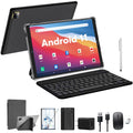 10 inch Tablet Android 11 Tablets with Keyboard, 4GB RAM 64GB ROM 128GB Expand, 5G/2.4G Wi-Fi, HD IPS Display, 6000mAh Tablet PC with Case,Mouse,GMS Certified,Black