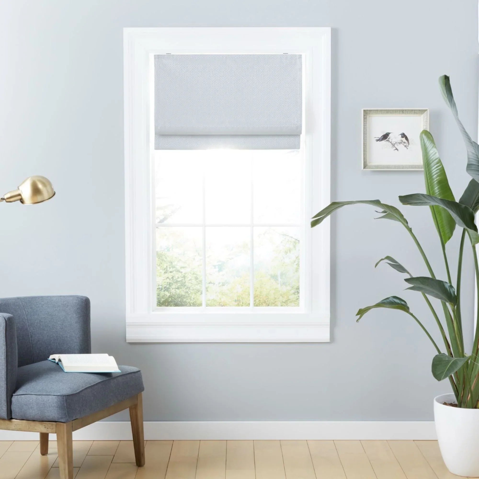 Exclusive Home Esme Total Blackout Roman Shade, 31"x64", White