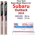2019 Subaru Outback Beam Blade Wipers (Set of 2)