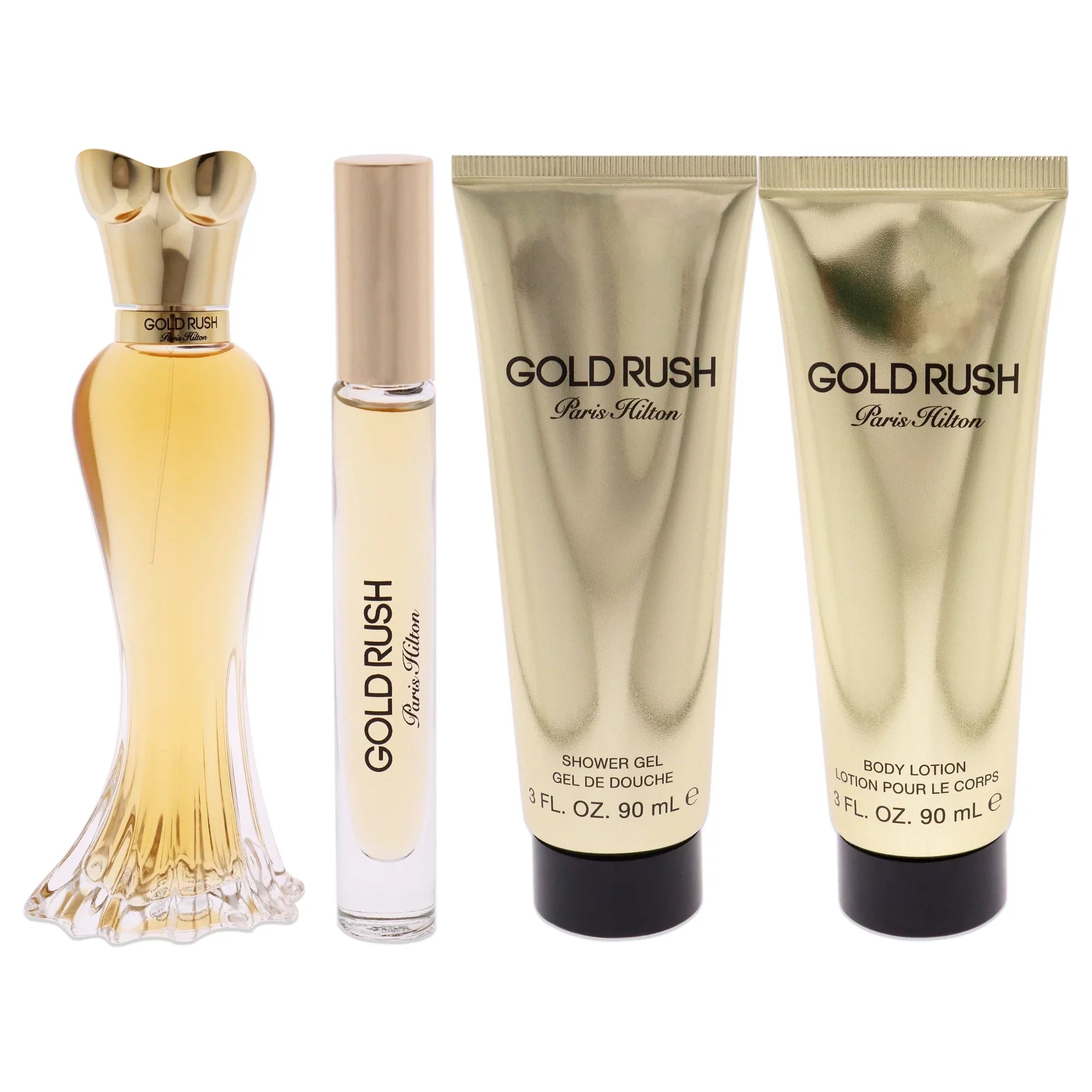 Paris Hilton Gold Rush Perfume Gift Set Women, 4 Pieces