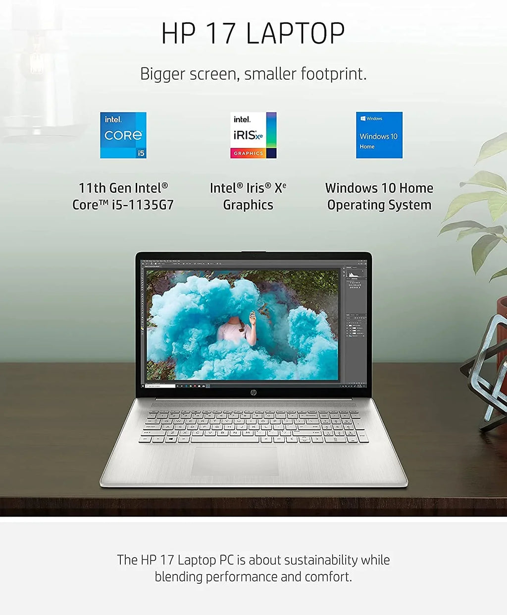 2021 Newest HP 17 Laptop, 17" HD+ Anti-Glare Screen, 11th Gen Intel Core i5-1135G7, Intel Iris Xe Graphics, 32 GB RAM, 2 TB HDD, Long Battery Life, Webcam, Mics, Win10, Silver + Oydisen Cloth