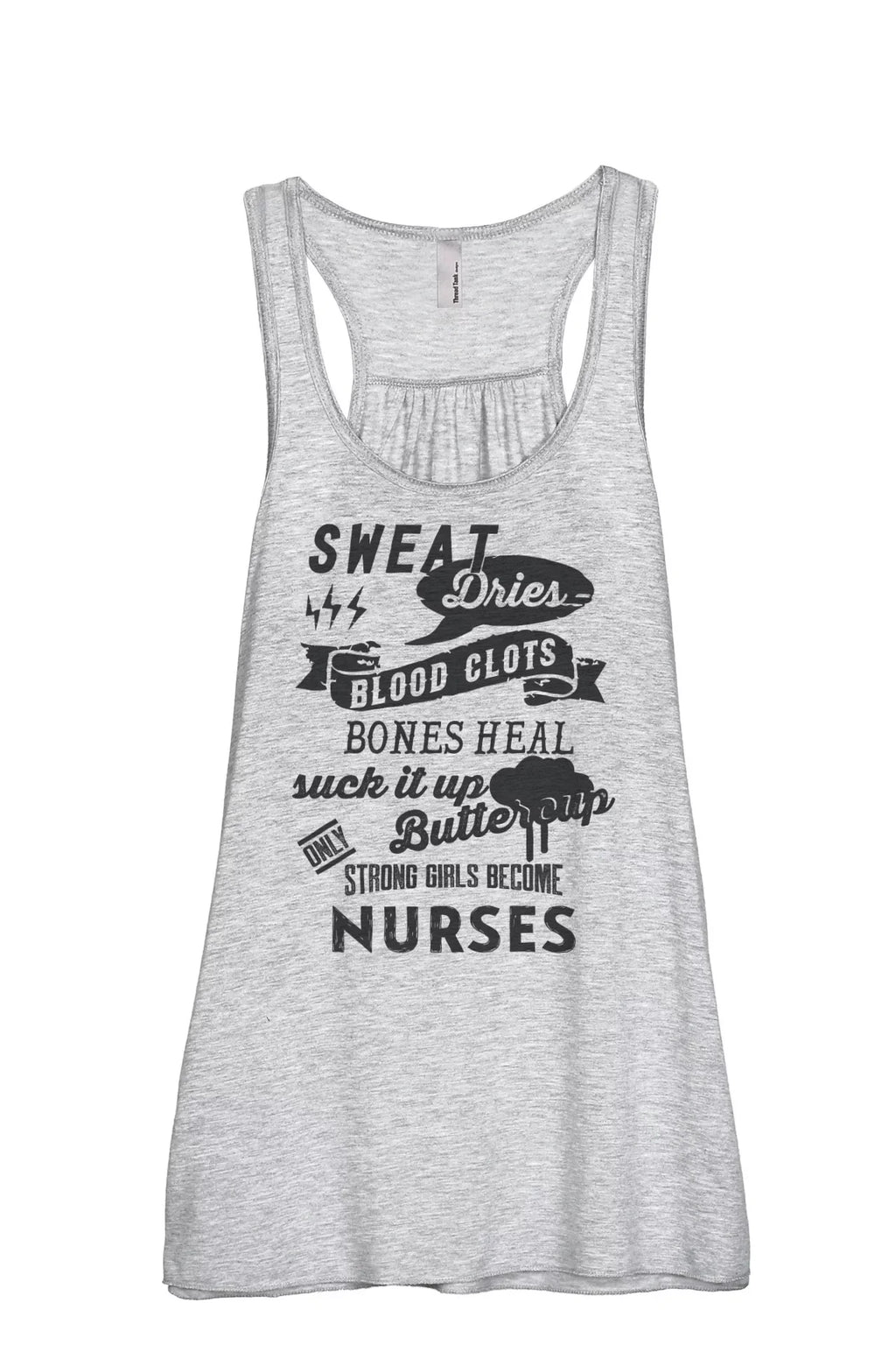 Thread Tank Strong Girls Nurses Women's Sleeveless Flowy Racerback Tank Top Sport Grey Large