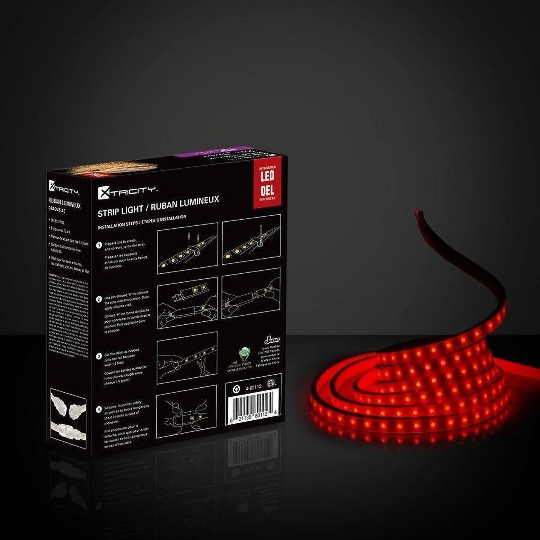 Xtricity flexible led strip 15 feet/8w-3'/120v/Red Indoor and Outdoor