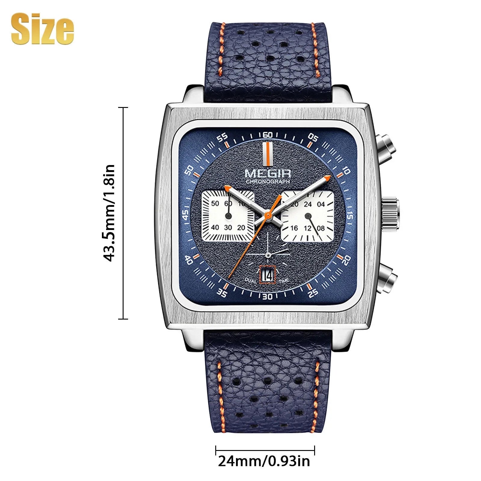 MEGIR Waterproof Men's Quartz Watch Leather Luminous Business Chronograph Luxury