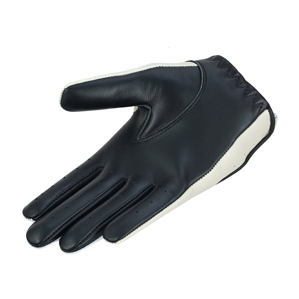 Women Ladies 100% Genuine Lambskin Leather Driving Gloves Chauffeur Full Finger Car Driving Motorcycle Bikers Riding Gloves Bone White-XL