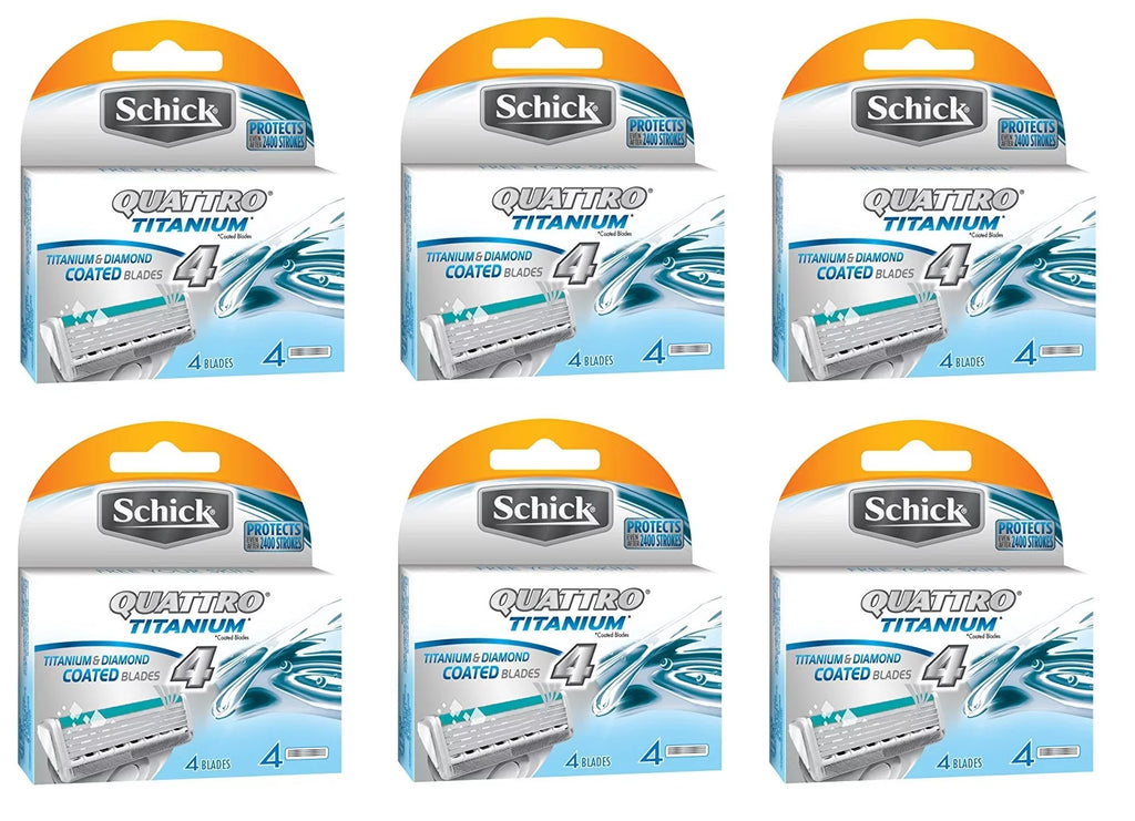 Schick Quattro Titanium Refill Cartridges - 24 Count + 3 Count Eyebrow Trimmer