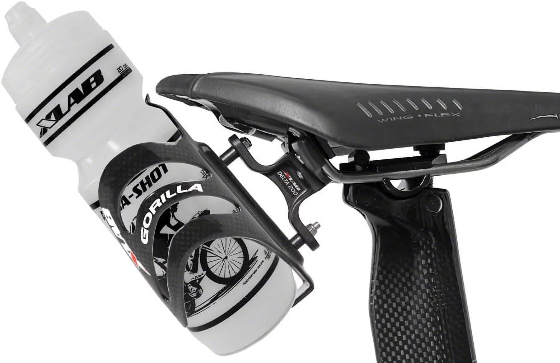 XLAB Delta 200 Rear Water Bottle Cage Black Saddle Mount Aero Bicycle Parts