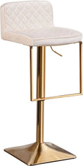 TJUNBOLIFE Velvet Stools Modern Swivel Counter Height Barstools Height Adjustable Kitchen Stools Island Chairs Island Stools Chair Gold sillas para barra de cocina (Ivory Set of