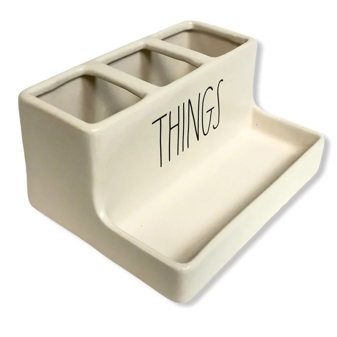 Rae Dunn by Magenta THINGS LL Black Divided Organizer Home Decor