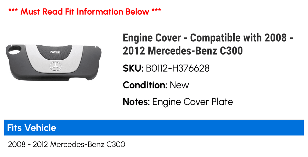 Engine Wrap - with 2008 - 2012 Mercedes-Benz C300 2009 2010 2011