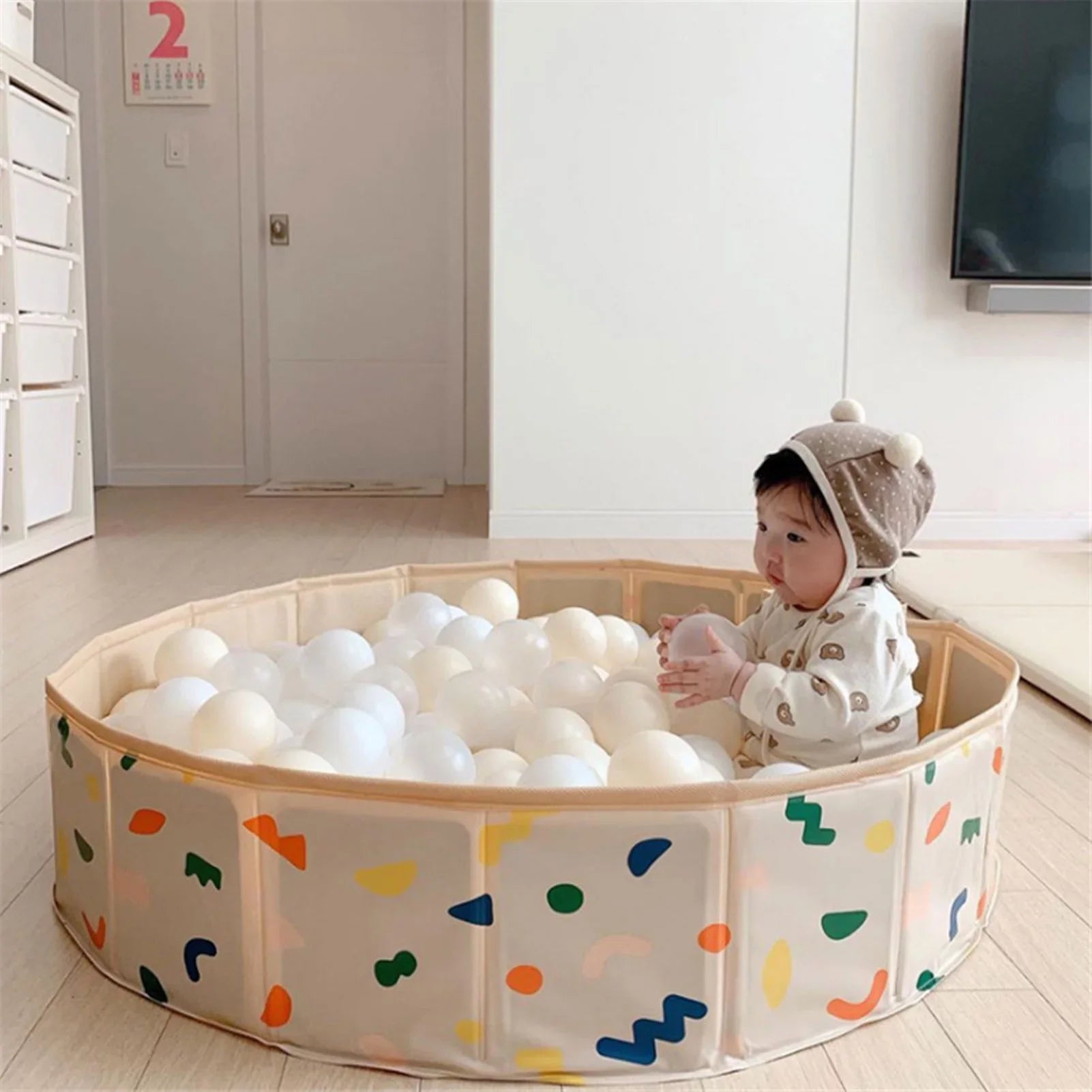 Buumin Portable Kids Ball Pool Foldable Large Ocean Toddlers Ball Pool Play Game Fence Indoor Outdoor