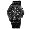 Men's Swiss Quartz Chronograph Stainless Steel Black Bracelet Watch
