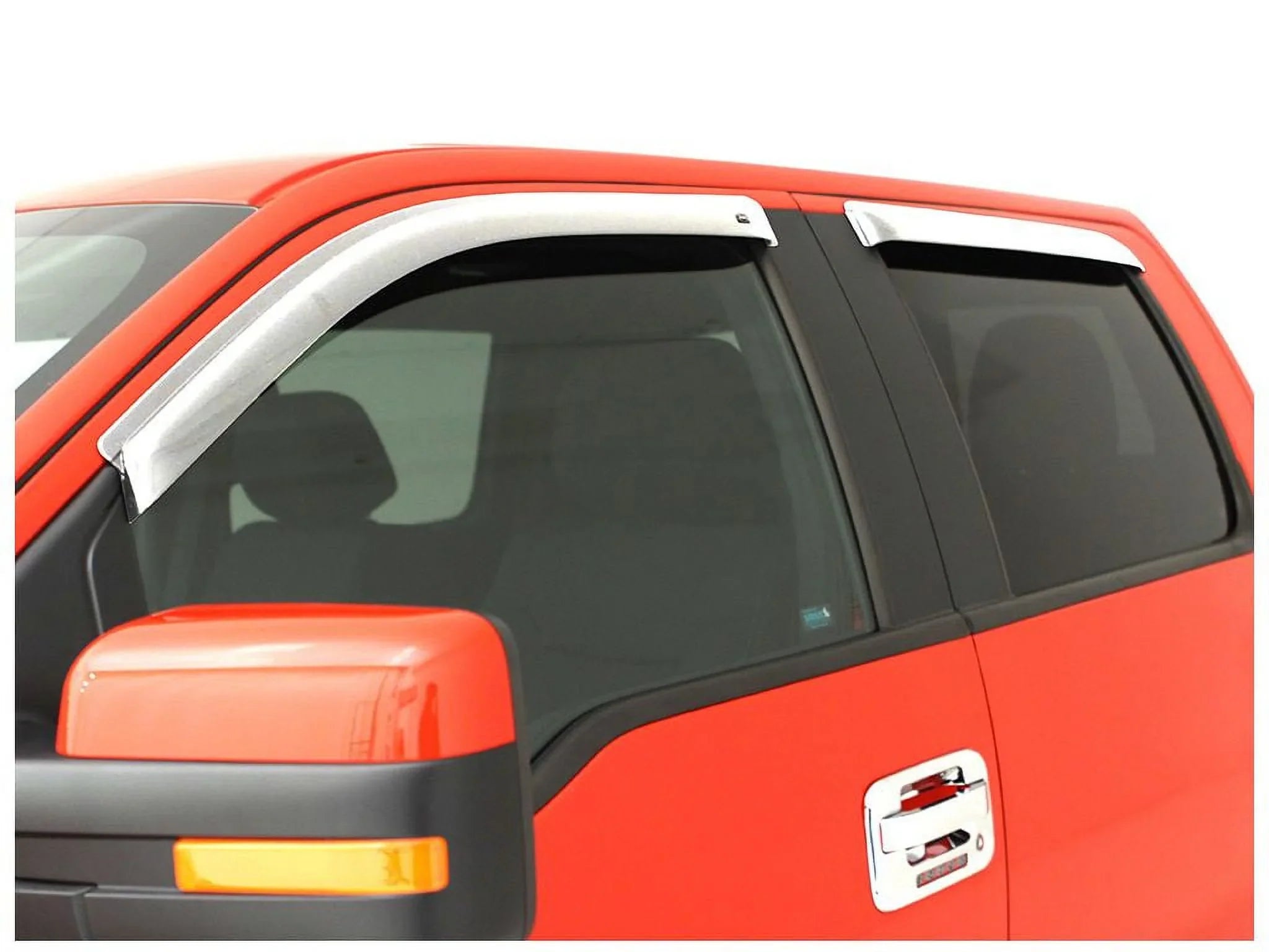 Auto Ventshade (AVS) by RealTruck Outside Mount Front Window Ventvisor 2Pc - Chrome with Select: 2017-2019 Nissan Titan Xd, 2021 Nissan Titan Sv/Sl/Platinum Reserve