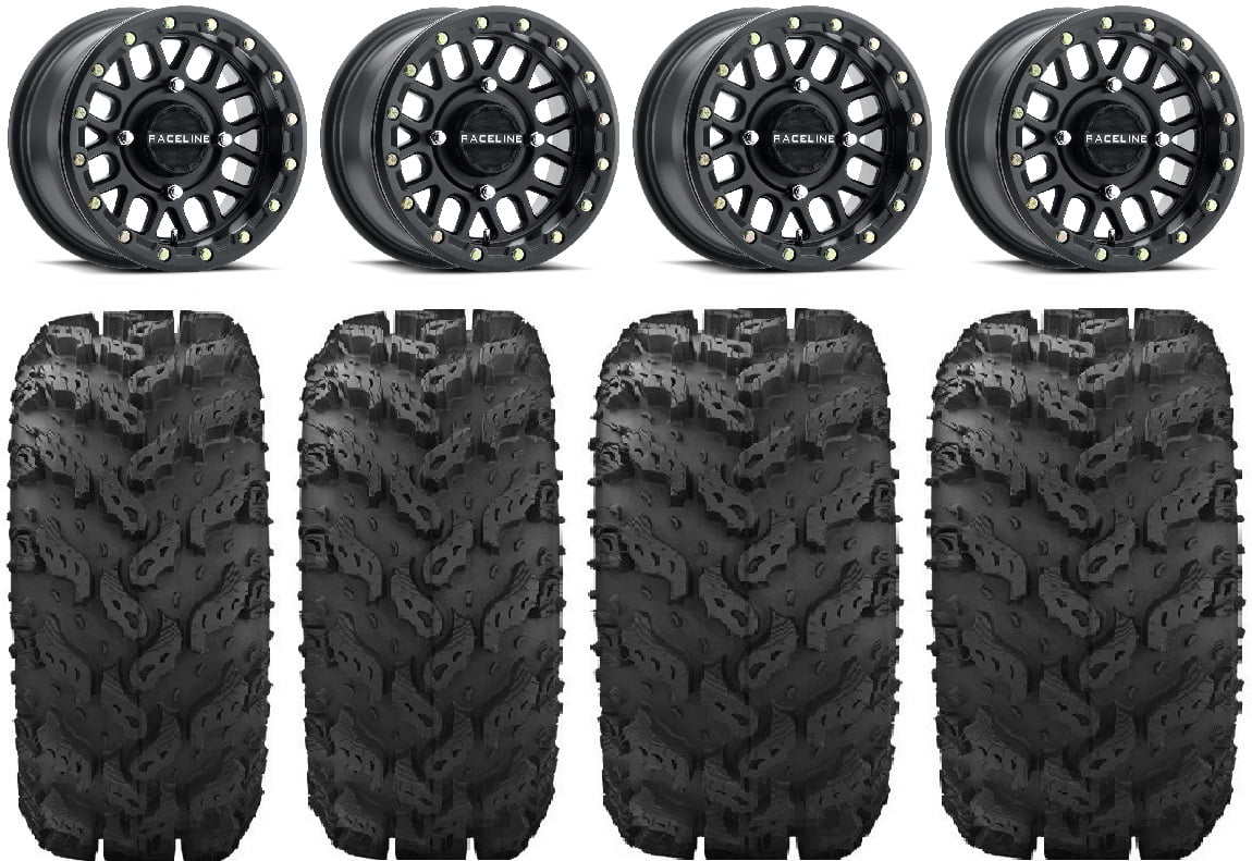 Raceline Podium Bdlk 14" Bk Wheels 26" Reptile Tires Kawasaki Mule Pro FXT