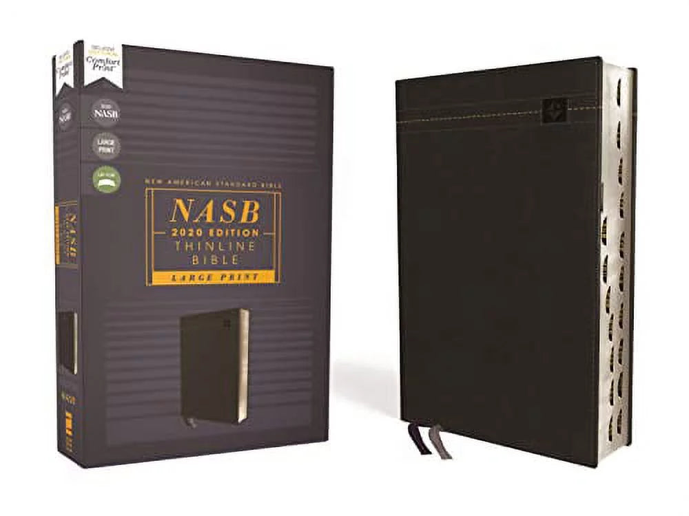 Nasb, Thinline Bible, Large Print, Leathersoft, Black, Red Letter Edition, 2020 Text, Thumb Indexed, Comt Print (Other)(Large Print)
