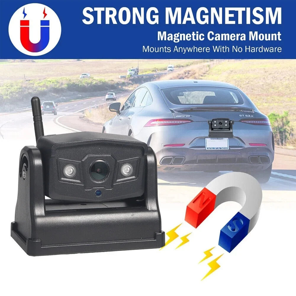 JLLOM Magnetic WiFi Wireless Camera, Backup Front/Rear View, Equipped with 9600mAh Battery