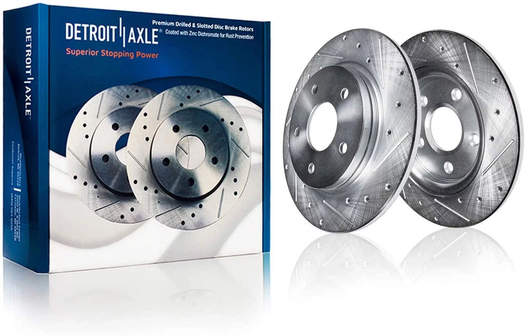 Detroit Axle - Brake Kit 2014-2019 Nissan Altima 2014 2015 2016 2017 2018 2019 Front and Rear Ceramic Brakes Pads Replacement 11.65" Front & 11.46" Rear Drilled Slotted Brake Rotors
