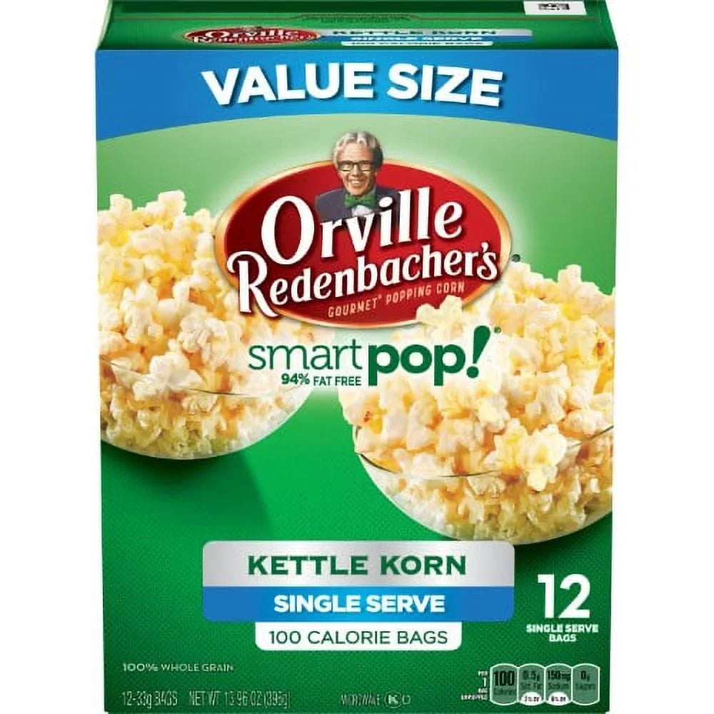 Orville Redenbacher's SmartPop! Kettle Corn Microwave Popcorn, Mini Bags, 1.16 Oz, 12 Ct (Pack of 4)