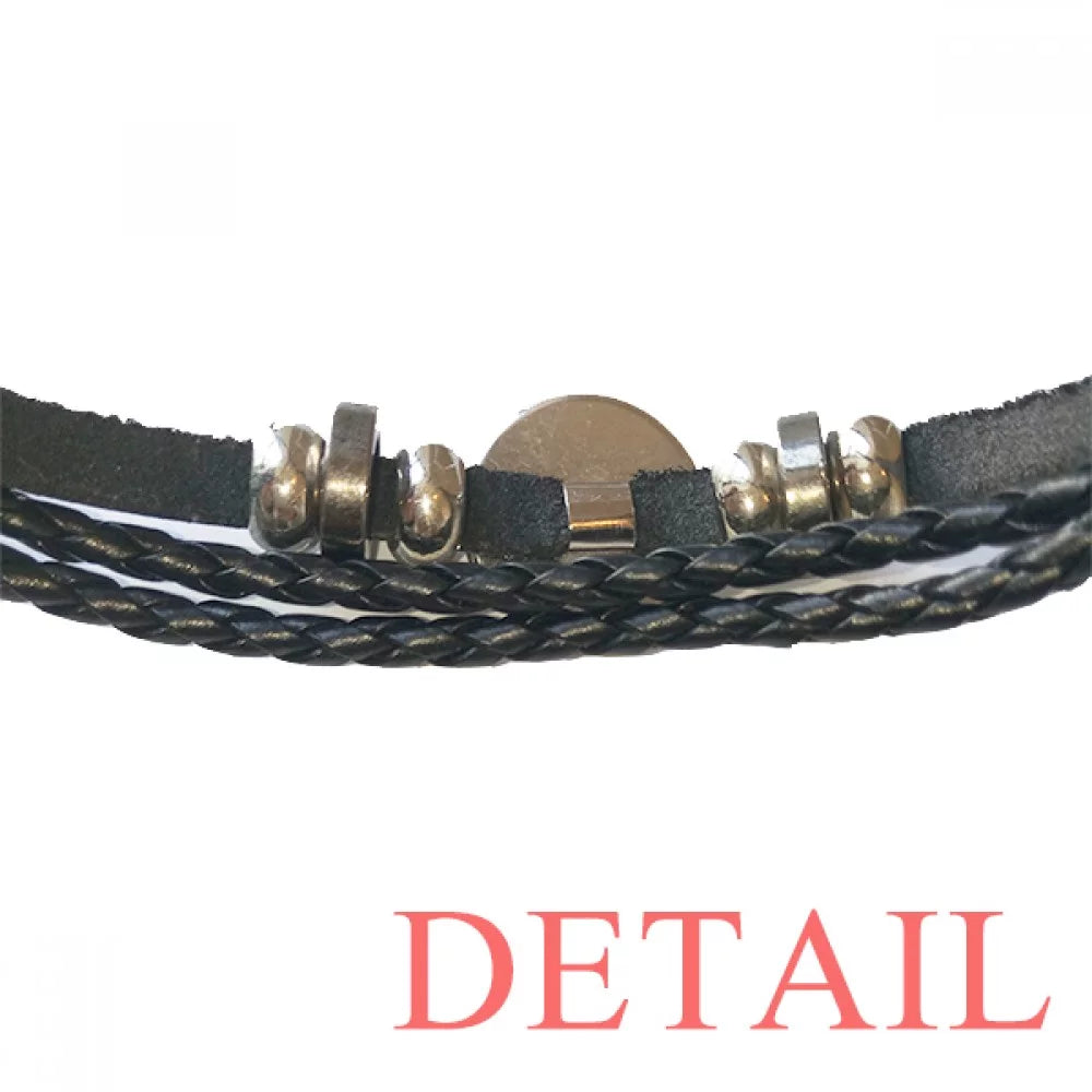 Love Jupiter Heart 3 Poker Bracelet Braided Leather Woven Rope Wristband