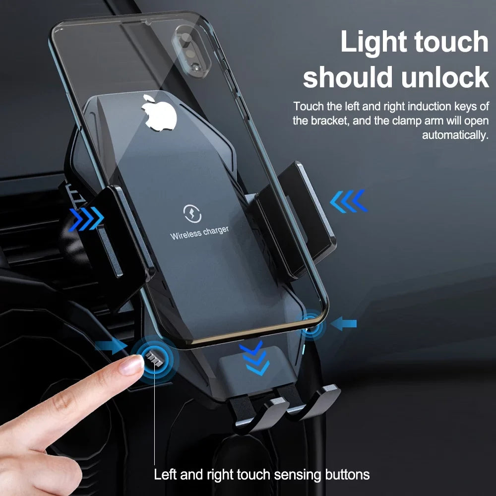 Wireless Car Charger, Saoqi 10W Smart Sensor Auto Clamping Air Vent Dashboard Windshield Car Phone Holder Mount, iPhone, Samsung, Google, LG, etc