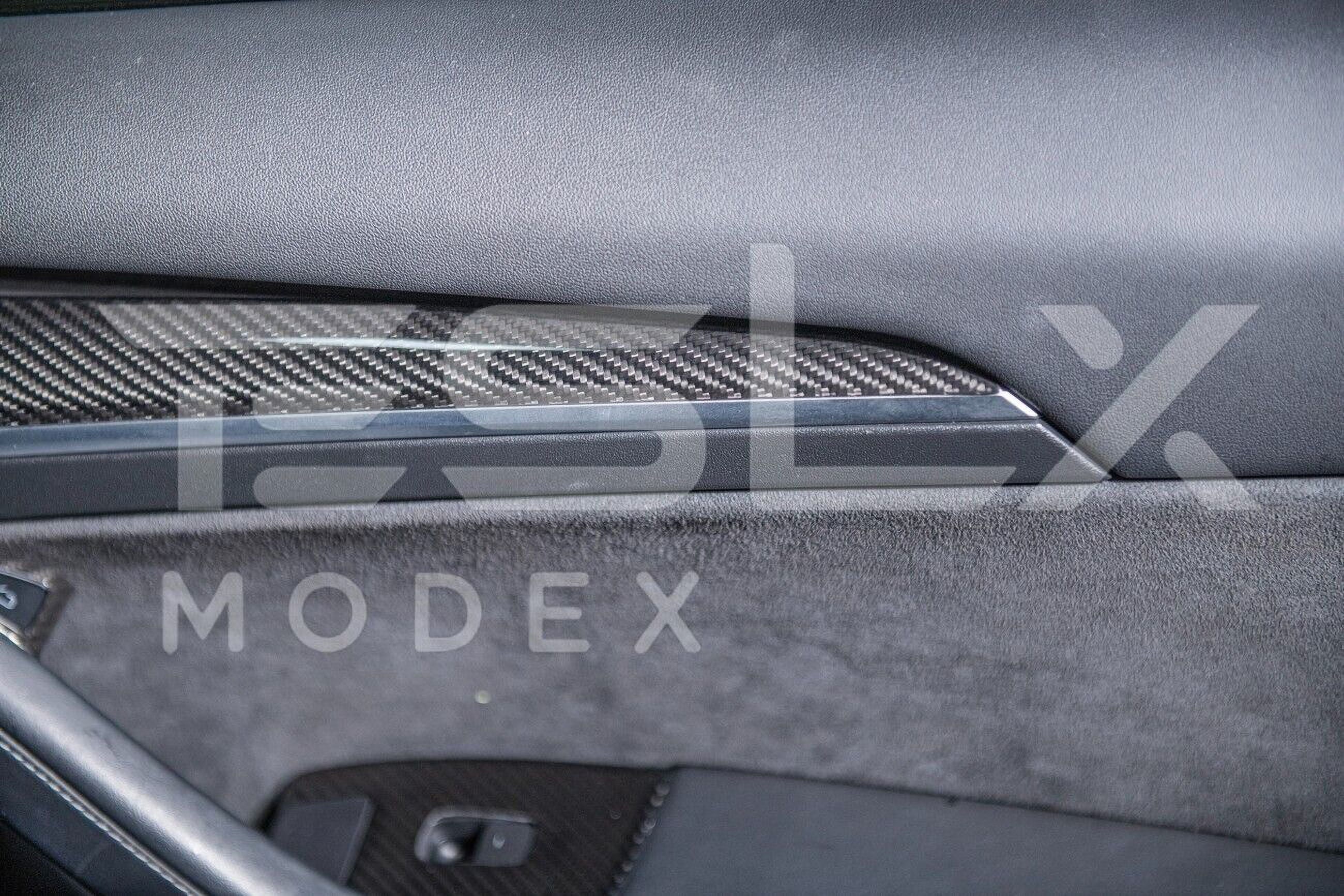 Replacement For 2020-2023 TESLA Model 3 & 2020-Up Model Y Factory Style CARBON FIBER Interior Front Door Trim Panel Protection Pair
